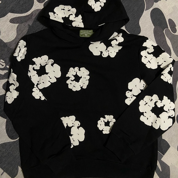 Denim Black/White Tears Hoodie Size XL